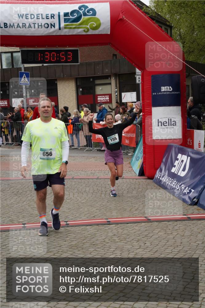 04.05.2025 - 8. Wedeler Halbmarathon Felixshl http://msf.ph/oto/7817525 04.05.2025 11:30:51 Ziel 155, 610, 616, 656, 659, 996 meine-sportfotos.de