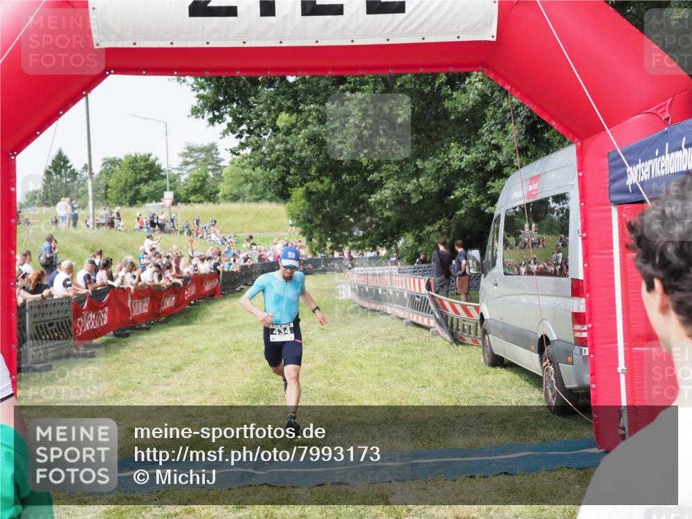 21.06.2025 - 27. Vierlanden-Triathlon MichiJ http://msf.ph/oto/7993173 15.06.2026 11:16:12 Ziel 411, 434 meine-sportfotos.de
