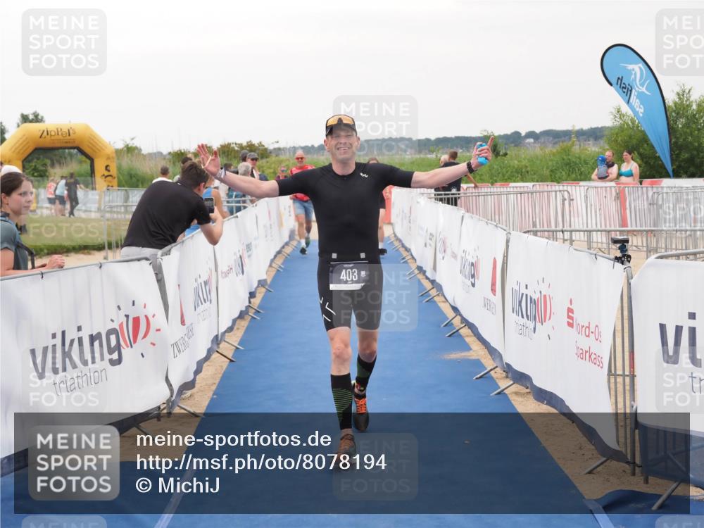 22.06.2025 - Viking Triathlon MichiJ http://msf.ph/oto/8078194 22.06.2025 16:03:03 Ziel 403, 650 meine-sportfotos.de