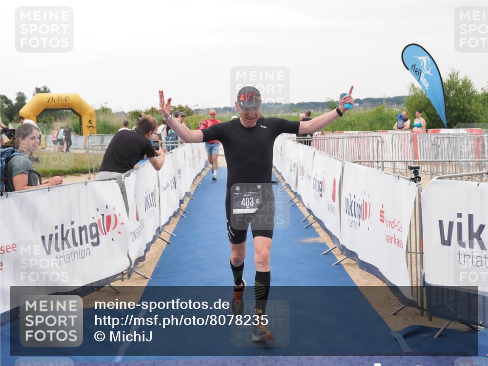 22.06.2025 - Viking Triathlon MichiJ http://msf.ph/oto/8078235 22.06.2025 16:03:03 Ziel 403, 650 meine-sportfotos.de