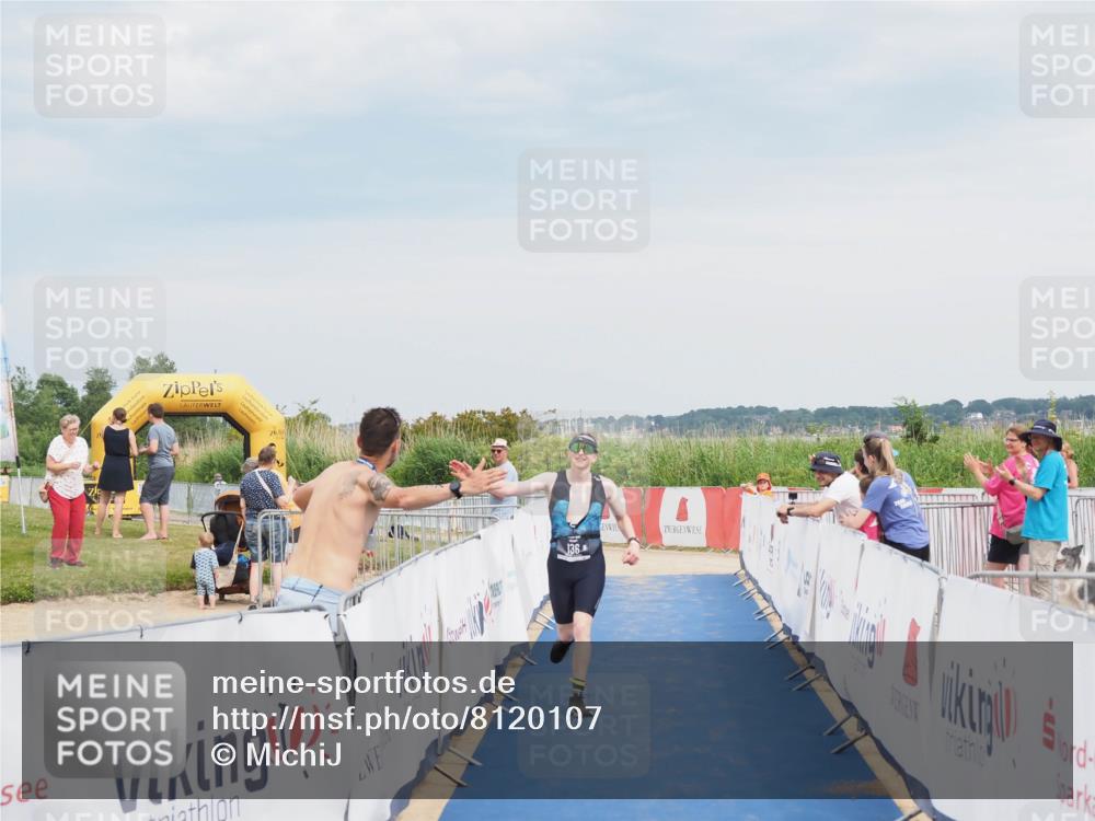 22.06.2025 - Viking Triathlon MichiJ http://msf.ph/oto/8120107 22.06.2025 17:02:51 Ziel 136 meine-sportfotos.de