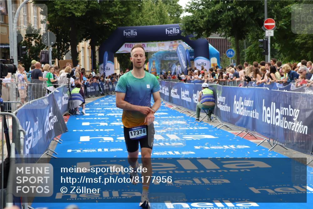 29.06.2025 - hella hamburg halbmarathon Zöllner http://msf.ph/oto/8177956 29.06.2025 10:28:37 Ziel 10222, 17213, 17374 meine-sportfotos.de