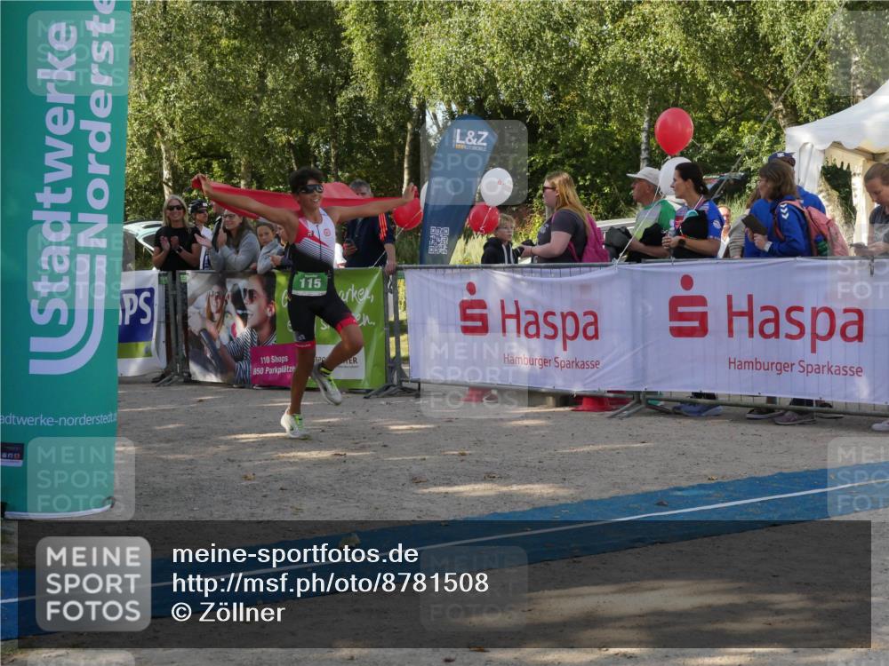 07.09.2025 - 19. Norderstedt Triathlon Zöllner http://msf.ph/oto/8781508 07.09.2025 10:58:15 Ziel 60, 108, 115, 638, 670 meine-sportfotos.de