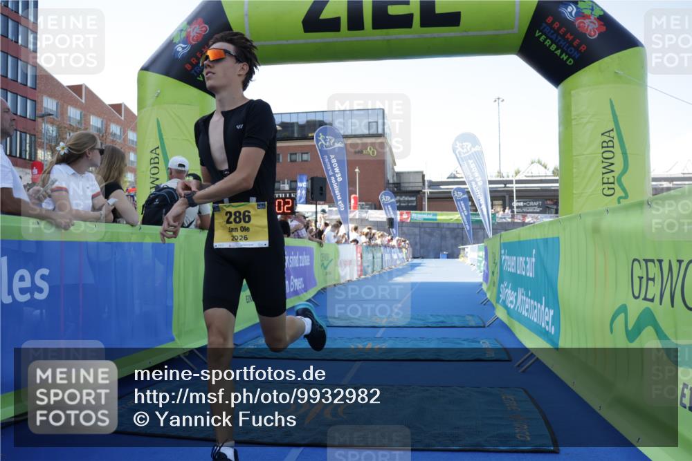 09.08.2026 - GEWOBA Citytriathlon Bremen Yannick Fuchs http://msf.ph/oto/9932982 09.08.2026 11:19:06 Ziel 286 meine-sportfotos.de