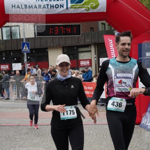04.05.2025 - 8. Wedeler Halbmarathon Felixshl http://msf.ph/oto/7818192 04.05.2025 11:37:39 Ziel 436, 672, 889, 1175 meine-sportfotos.de