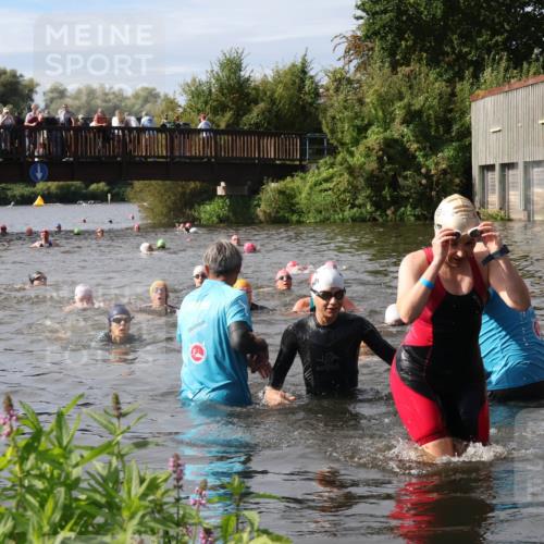 31.08.2025 - Elbe Triathlon Hamburg Luisa Fischer http://msf.ph/oto/8686283 31.08.2025 10:43:45 Schwimmen 1421, 1441, 1475 meine-sportfotos.de