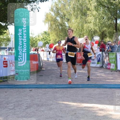 07.09.2025 - 19. Norderstedt Triathlon Zöllner http://msf.ph/oto/8775897 07.09.2025 11:53:34 Ziel 204, 1174, 1203 meine-sportfotos.de